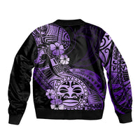 Aotearoa Kia Ora New Zealand Ta Moko Purple Version Bomber Jacket LT01 - Polynesian Pride