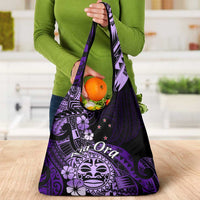Aotearoa Kia Ora New Zealand Ta Moko Purple Version Grocery Bag