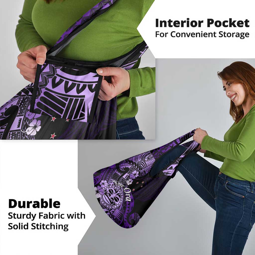 Aotearoa Kia Ora New Zealand Ta Moko Purple Version Grocery Bag