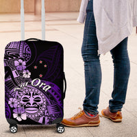 Aotearoa Kia Ora New Zealand Ta Moko Purple Version Luggage Cover LT01 Purple - Polynesian Pride