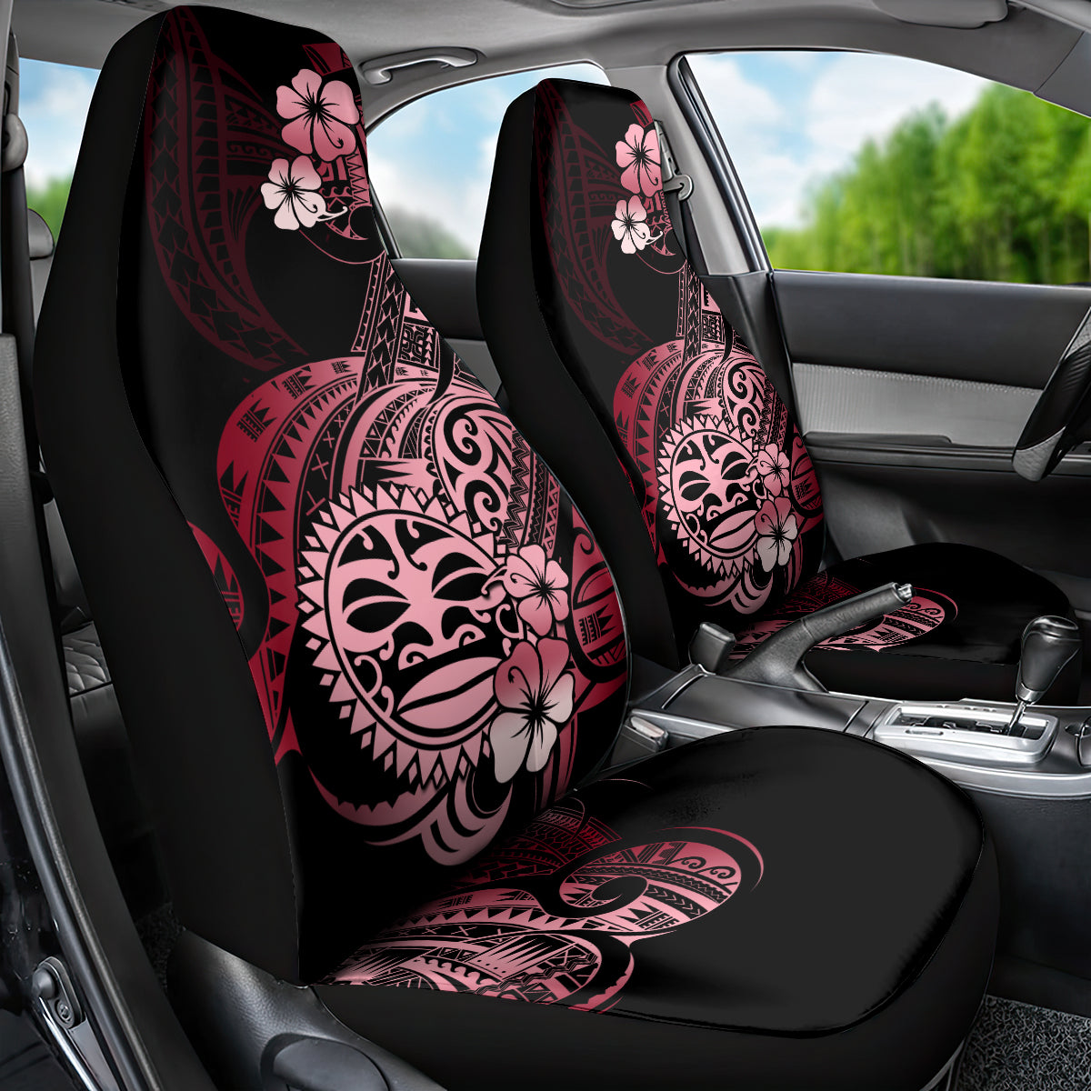 Aotearoa Kia Ora New Zealand Ta Moko Red Version Car Seat Cover LT01 - Polynesian Pride