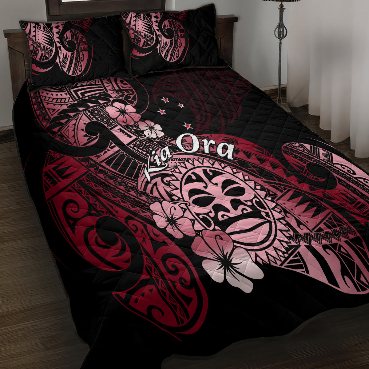Aotearoa Kia Ora New Zealand Ta Moko Red Version Quilt Bed Set LT01 - Polynesian Pride