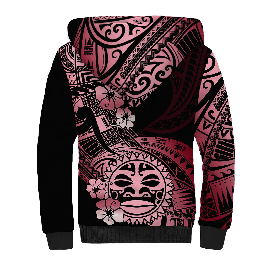 Aotearoa Kia Ora New Zealand Ta Moko Red Version Sherpa Hoodie LT01 - Polynesian Pride