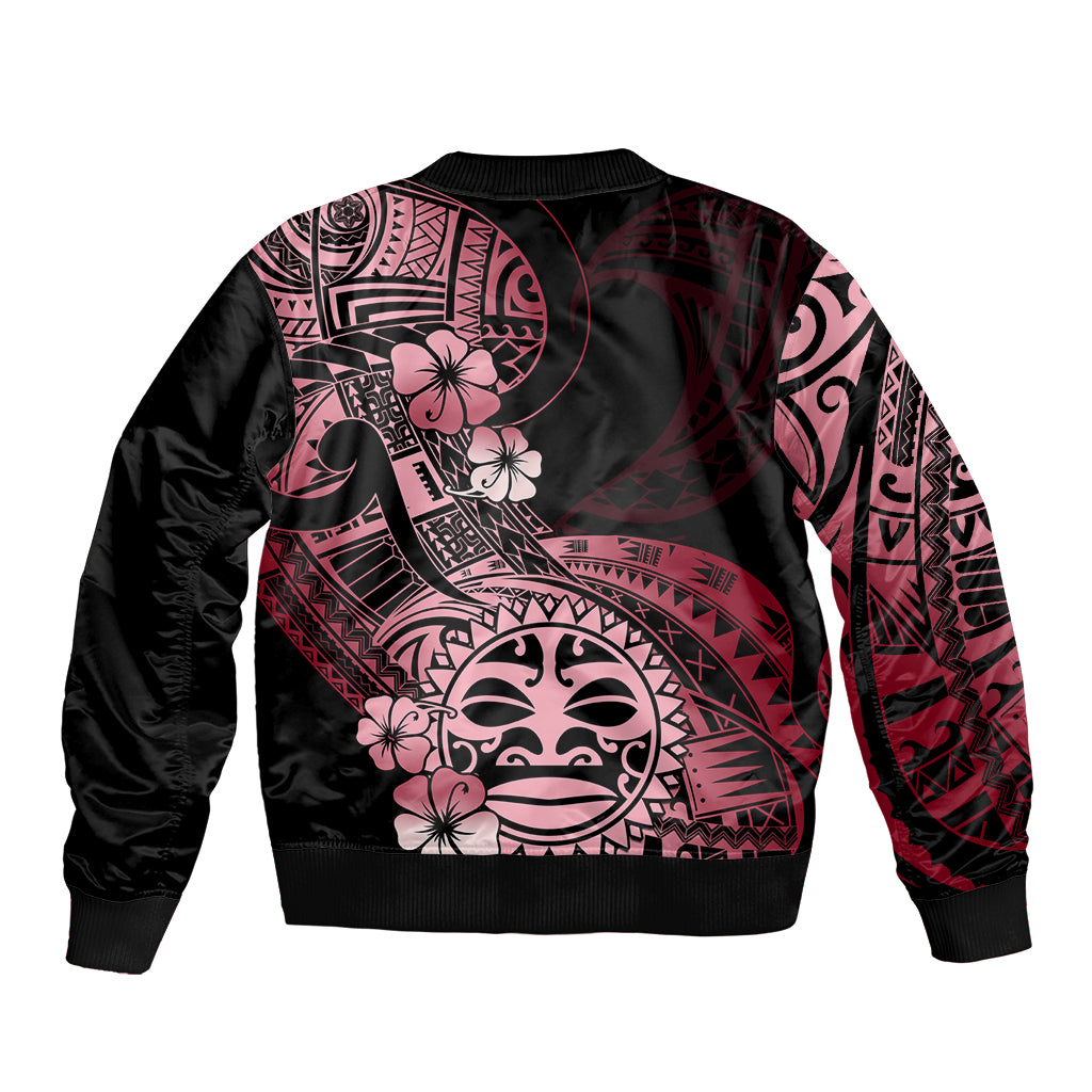 Aotearoa Kia Ora New Zealand Ta Moko Red Version Sleeve Zip Bomber Jacket LT01 - Polynesian Pride