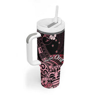 Aotearoa Kia Ora New Zealand Ta Moko Red Version Tumbler With Handle