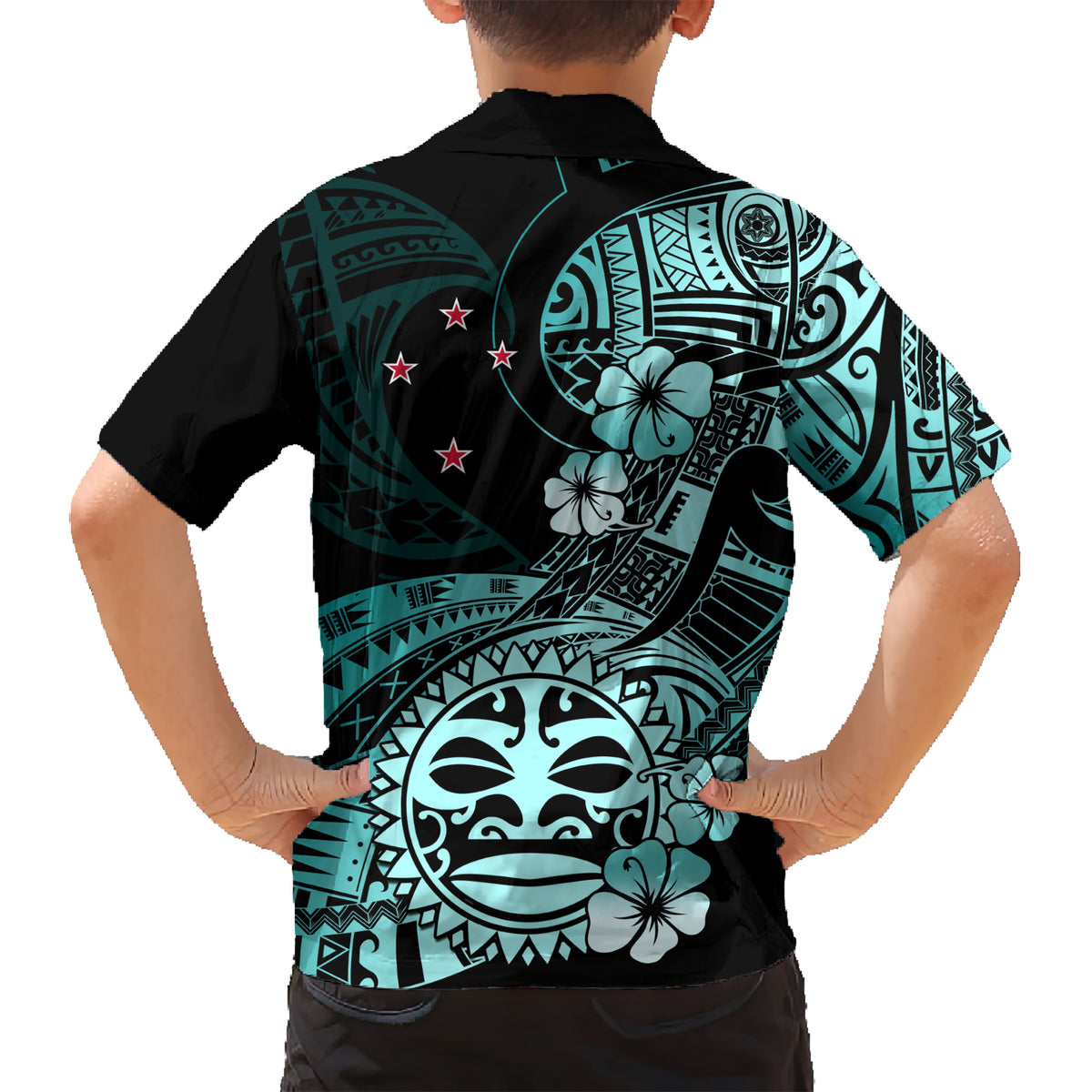 Aotearoa Kia Ora New Zealand Ta Moko Turquoise Version Hawaiian Shirt LT01 - Polynesian Pride