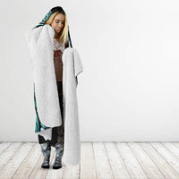 Aotearoa Kia Ora New Zealand Ta Moko Turquoise Version Hooded Blanket LT01 - Polynesian Pride