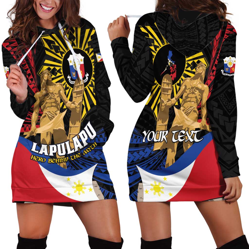 Personalized Lapulapu The First Filipino Hero Hoodie Dress Polynesian Pattern