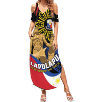 Personalized Lapulapu The First Filipino Hero Summer Maxi Dress Polynesian Pattern
