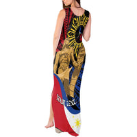 Personalized Lapulapu The First Filipino Hero Tank Maxi Dress Polynesian Pattern
