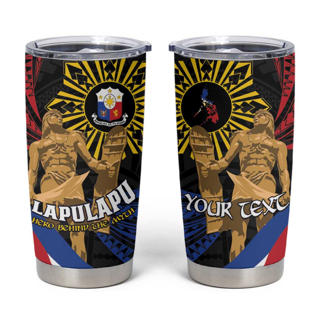Personalized Lapulapu The First Filipino Hero Tumbler Cup Polynesian Pattern