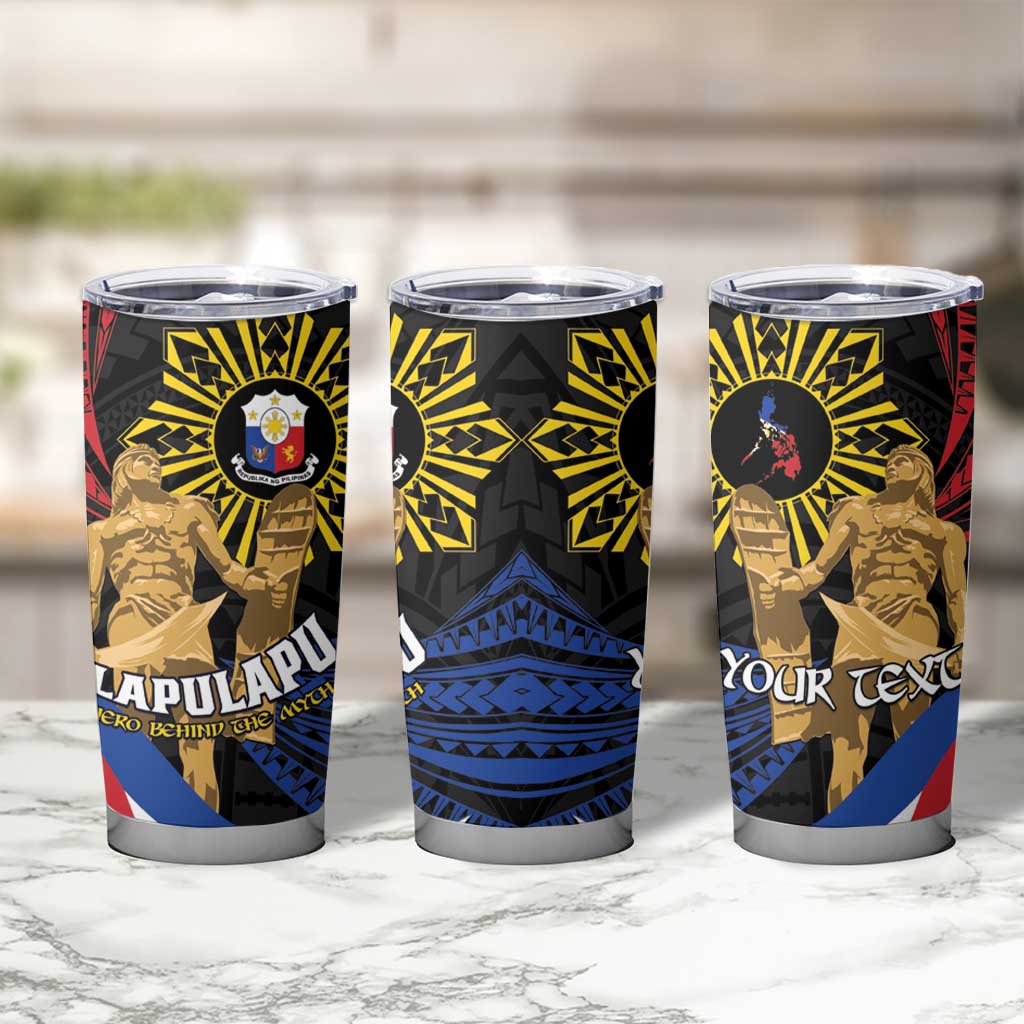 Personalized Lapulapu The First Filipino Hero Tumbler Cup Polynesian Pattern