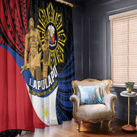 Lapulapu The First Filipino Hero Window Curtain Polynesian Pattern