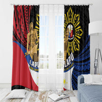 Lapulapu The First Filipino Hero Window Curtain Polynesian Pattern