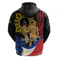 Personalized Lapulapu The First Filipino Hero Zip Hoodie Polynesian Pattern