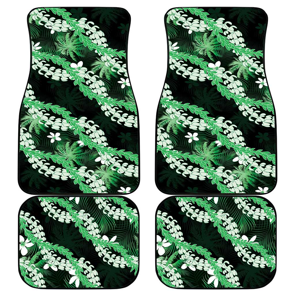 Puakenikeni Maile Lei Car Mats Frangipani Green Tropical Leaves