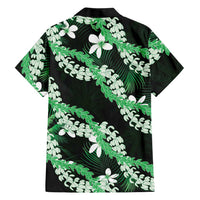 Puakenikeni Maile Lei Family Matching Puletasi and Hawaiian Shirt Frangipani Green Tropical Leaves LT01 - Polynesian Pride
