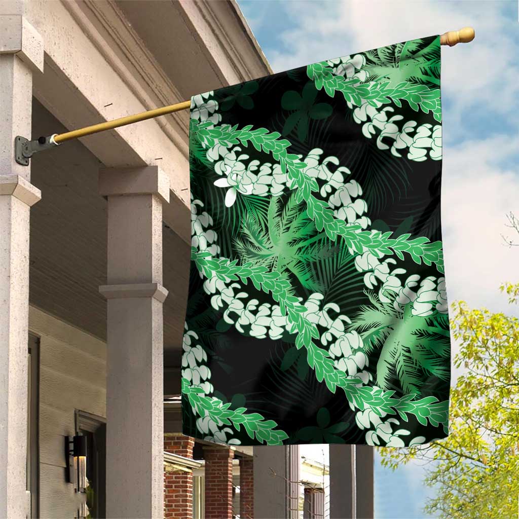 Puakenikeni Maile Lei Garden Flag Frangipani Green Tropical Leaves