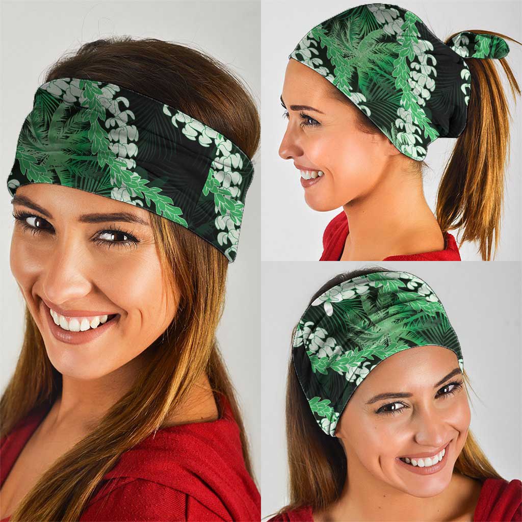 Puakenikeni Maile Lei Neck Gaiter Frangipani Green Tropical Leaves LT01 - Polynesian Pride