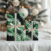 Puakenikeni Maile Lei Wrapping Paper Frangipani Green Tropical Leaves