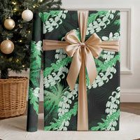 Puakenikeni Maile Lei Wrapping Paper Frangipani Green Tropical Leaves