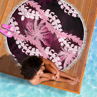 Puakenikeni Maile Lei Beach Blanket Frangipani Pink Tropical Leaves LT01 - Polynesian Pride