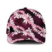 Puakenikeni Maile Lei Classic Cap Frangipani Pink Tropical Leaves