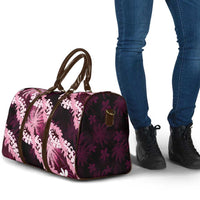 Puakenikeni Maile Lei Travel Bag Frangipani Pink Tropical Leaves LT01 - Polynesian Pride