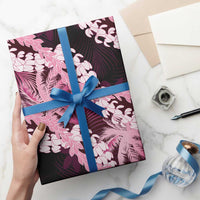 Puakenikeni Maile Lei Wrapping Paper Frangipani Pink Tropical Leaves LT01 - Polynesian Pride