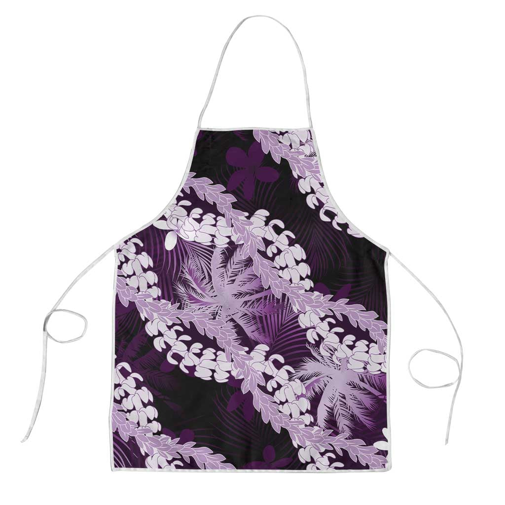 Puakenikeni Maile Lei Apron Frangipani Purple Tropical Leaves LT01 Purple - Polynesian Pride