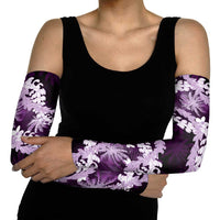 Puakenikeni Maile Lei Arm Sleeves Frangipani Purple Tropical Leaves