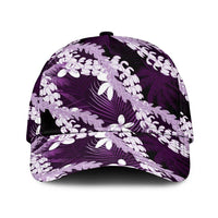 Puakenikeni Maile Lei Classic Cap Frangipani Purple Tropical Leaves LT01 Universal Fit Purple - Polynesian Pride