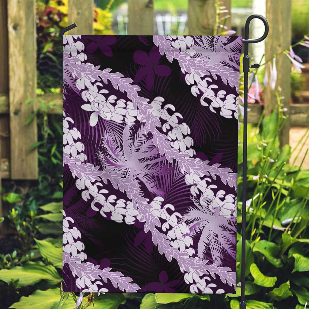 Puakenikeni Maile Lei Garden Flag Frangipani Purple Tropical Leaves