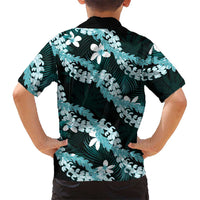 Puakenikeni Maile Lei Family Matching Puletasi and Hawaiian Shirt Frangipani Turquoise Tropical Leaves LT01 - Polynesian Pride