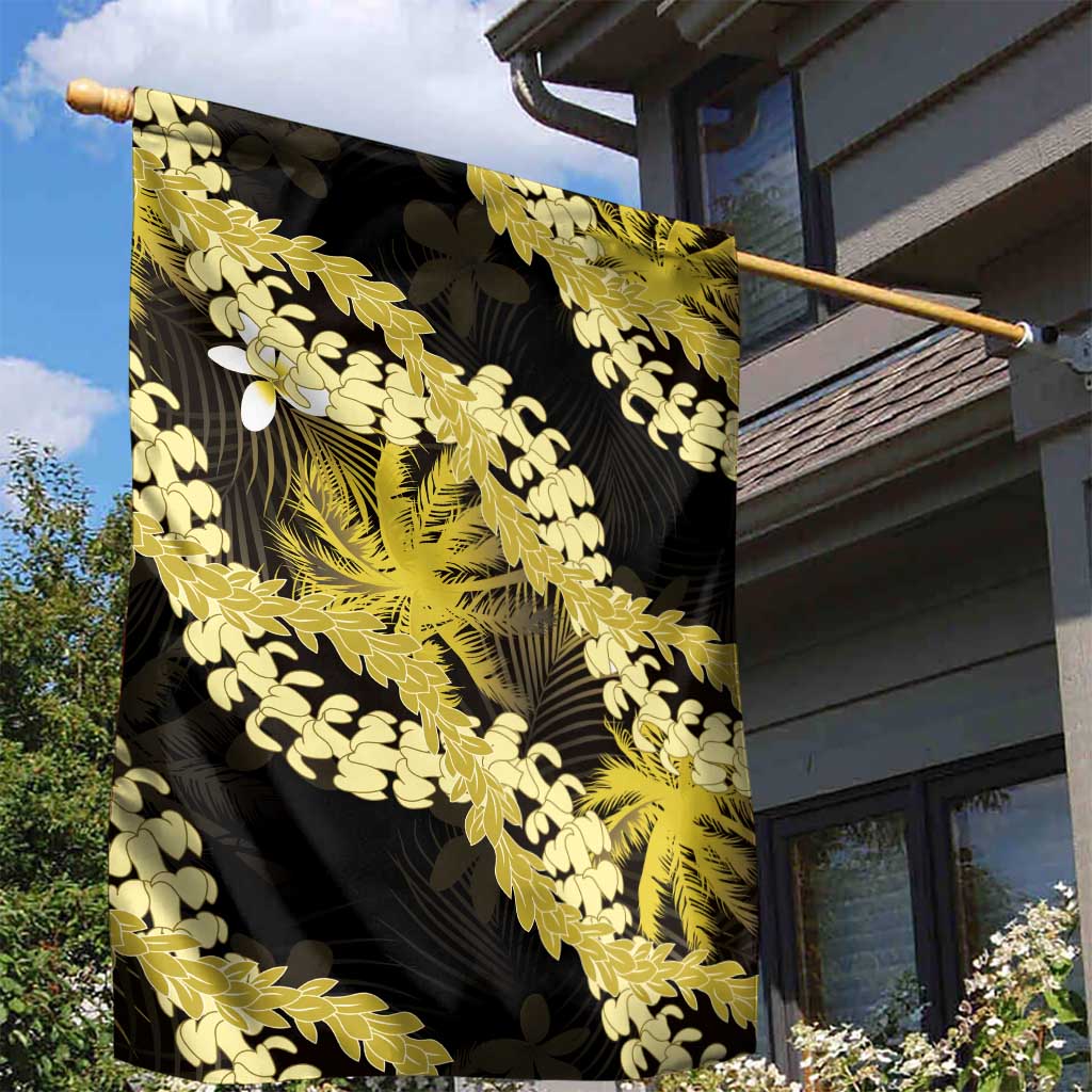 Puakenikeni Maile Lei Garden Flag Frangipani Yellow Tropical Leaves LT01 - Polynesian Pride