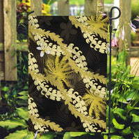 Puakenikeni Maile Lei Garden Flag Frangipani Yellow Tropical Leaves LT01 Garden Flag Yellow - Polynesian Pride