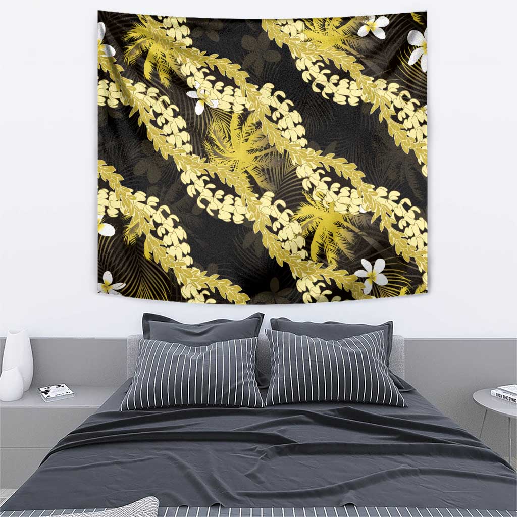 Puakenikeni Maile Lei Tapestry Frangipani Yellow Tropical Leaves LT01 - Polynesian Pride