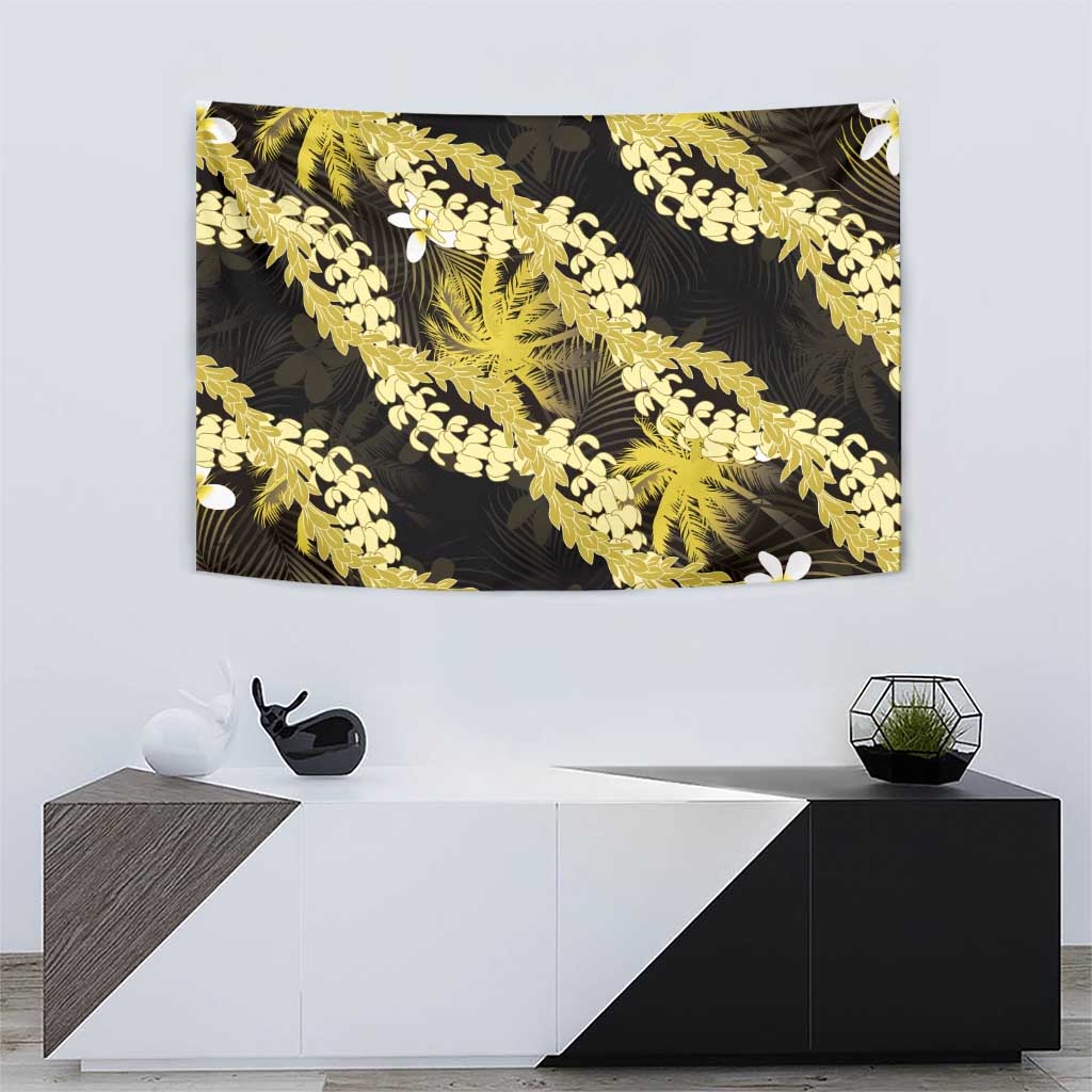 Puakenikeni Maile Lei Tapestry Frangipani Yellow Tropical Leaves LT01 - Polynesian Pride