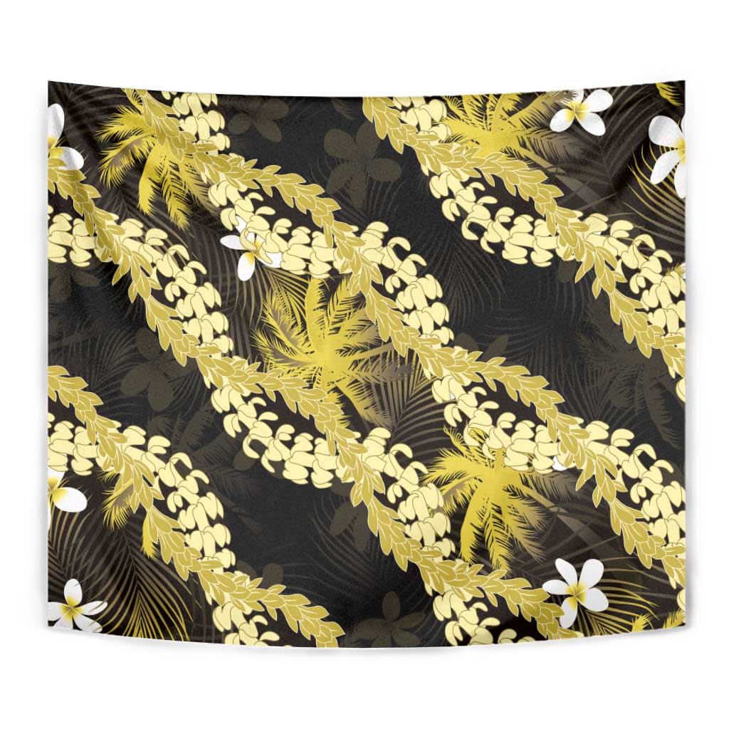 Puakenikeni Maile Lei Tapestry Frangipani Yellow Tropical Leaves LT01 - Polynesian Pride