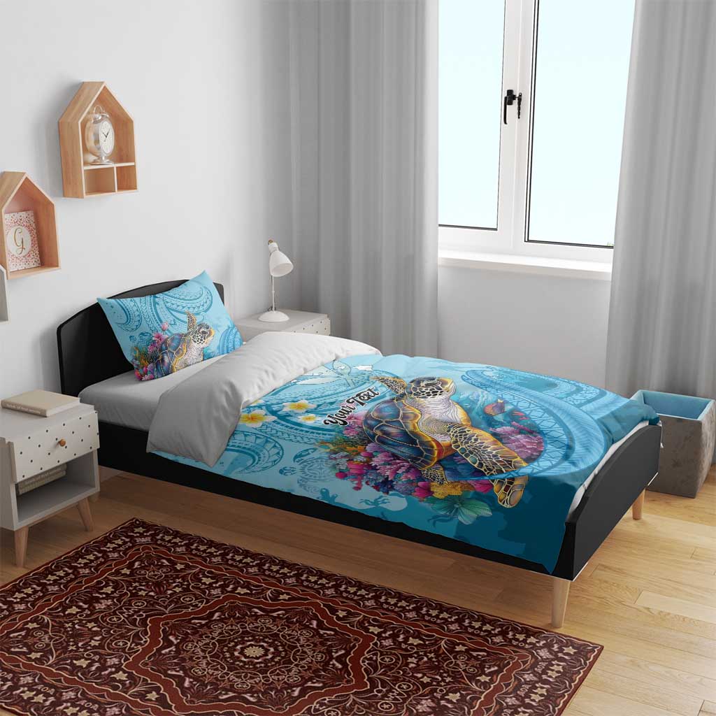 Personalized Hawaii Sea Turtle Bedding Set Hawaii Map Ocean Vibes LT01 - Polynesian Pride
