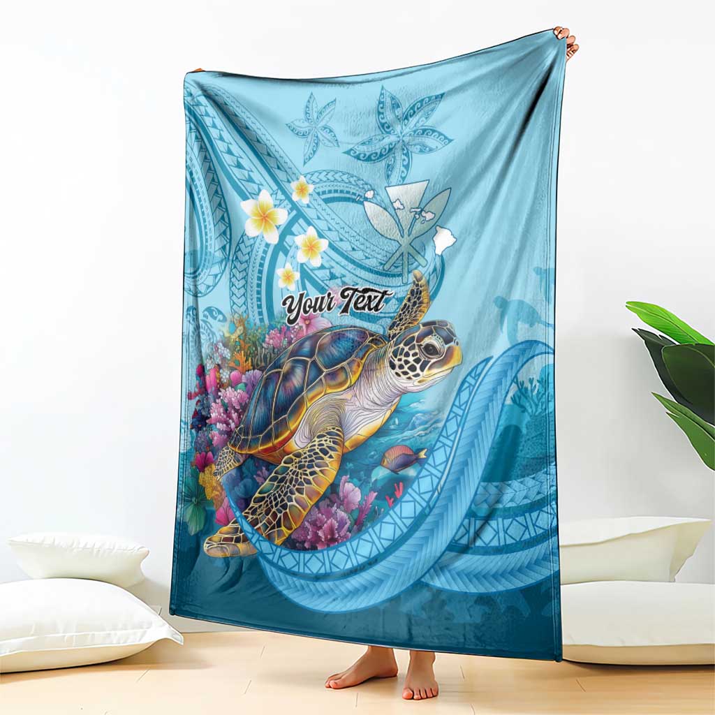 Personalized Hawaii Sea Turtle Blanket Hawaii Map Ocean Vibes