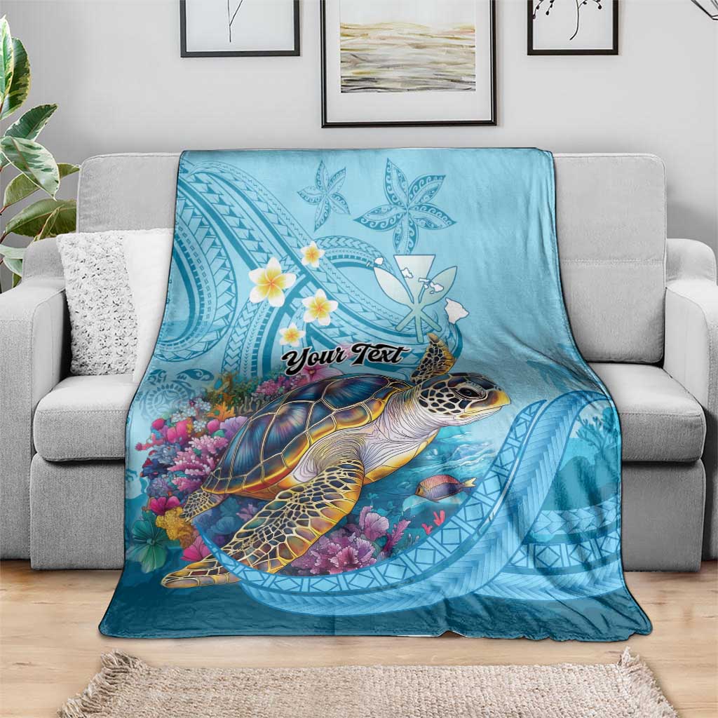 Personalized Hawaii Sea Turtle Blanket Hawaii Map Ocean Vibes