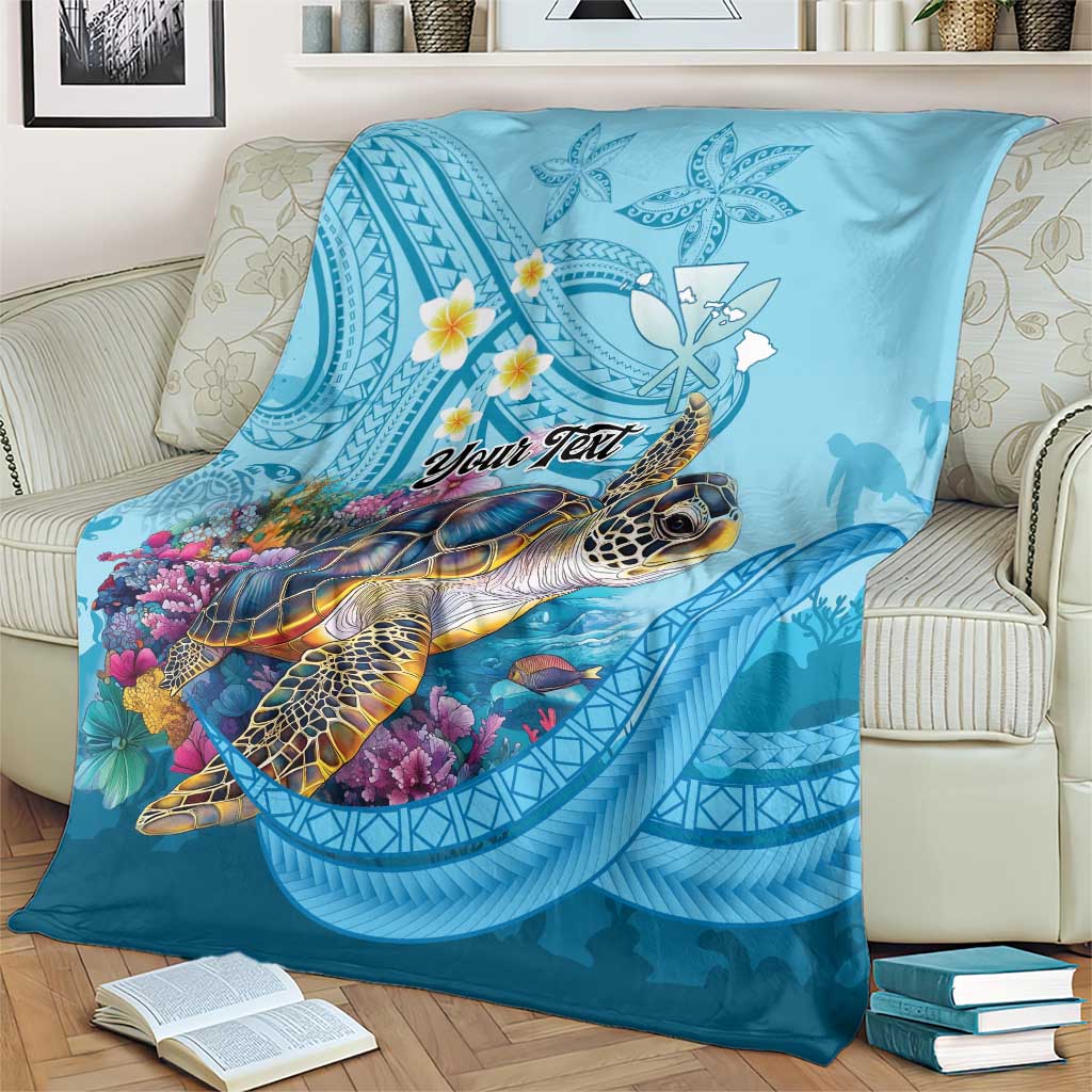 Personalized Hawaii Sea Turtle Blanket Hawaii Map Ocean Vibes