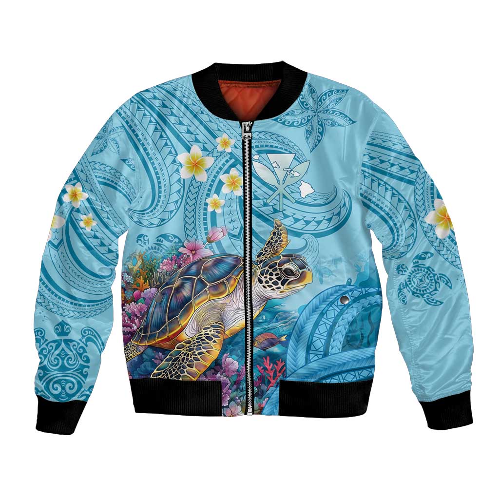 Personalized Hawaii Sea Turtle Bomber Jacket Hawaii Map Ocean Vibes