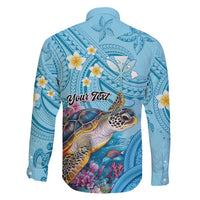 Personalized Hawaii Sea Turtle Family Matching Short Sleeve Bodycon Dress and Hawaiian Shirt Hawaii Map Ocean Vibes