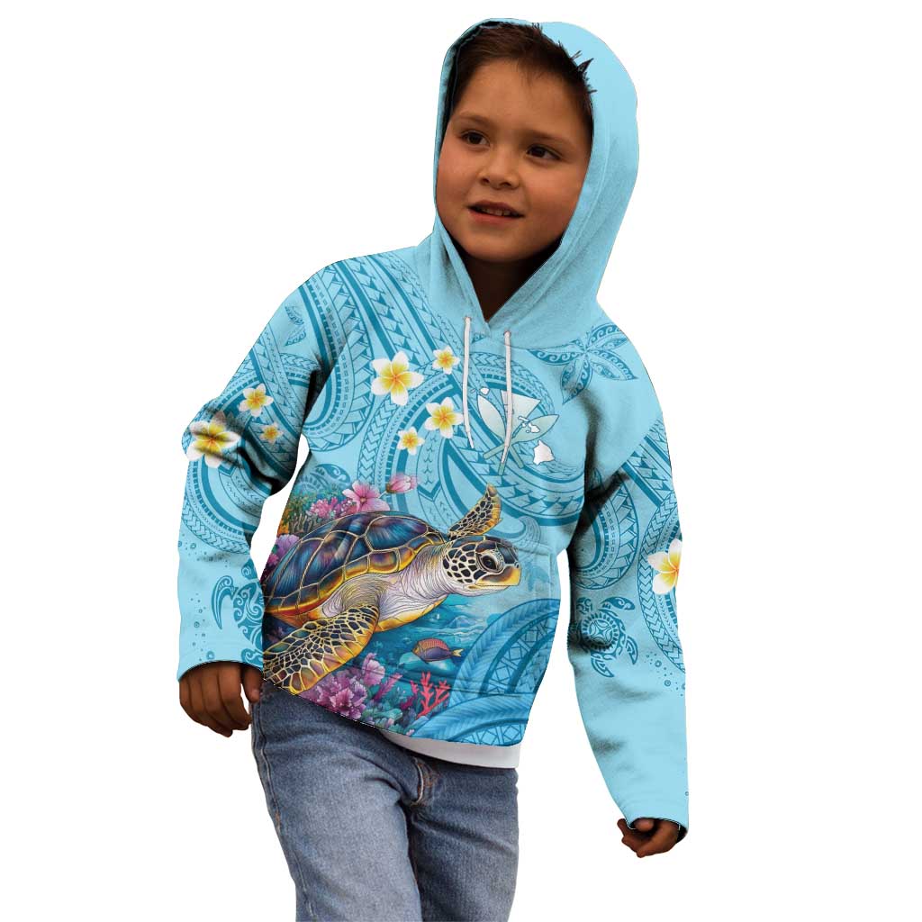 Personalized Hawaii Sea Turtle Kid Hoodie Hawaii Map Ocean Vibes