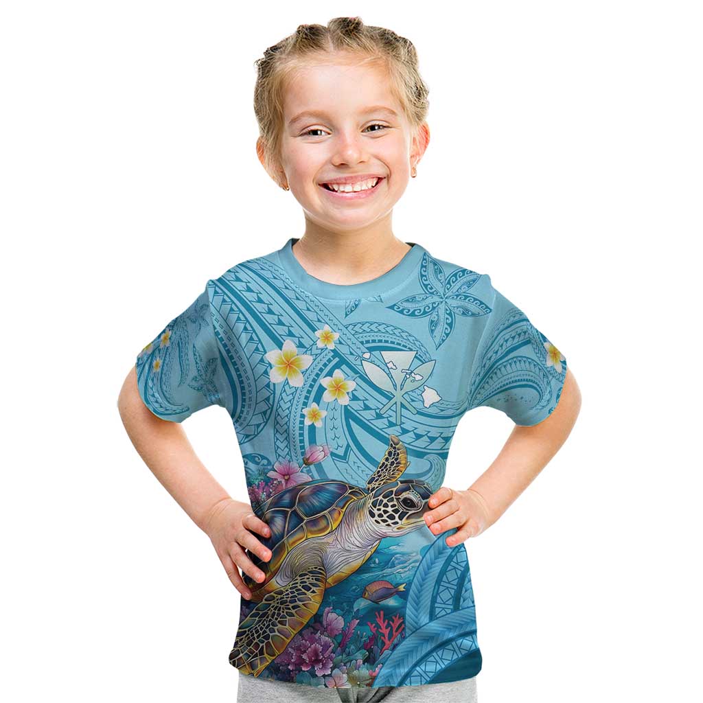 Personalized Hawaii Sea Turtle Kid T Shirt Hawaii Map Ocean Vibes