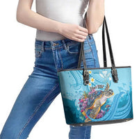 Personalized Hawaii Sea Turtle Leather Tote Bag Hawaii Map Ocean Vibes