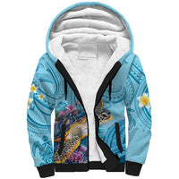 Personalized Hawaii Sea Turtle Sherpa Hoodie Hawaii Map Ocean Vibes