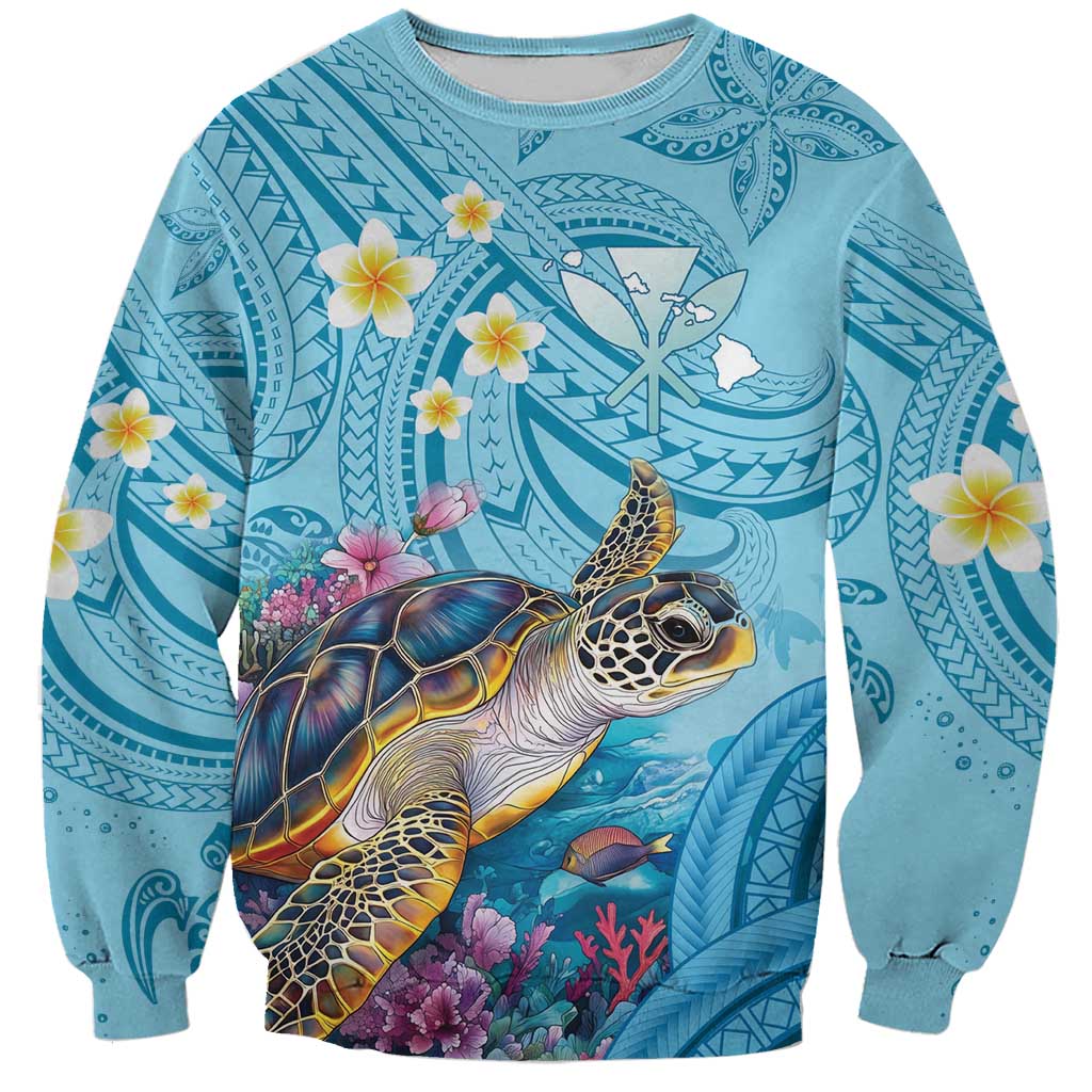 Personalized Hawaii Sea Turtle Sweatshirt Hawaii Map Ocean Vibes